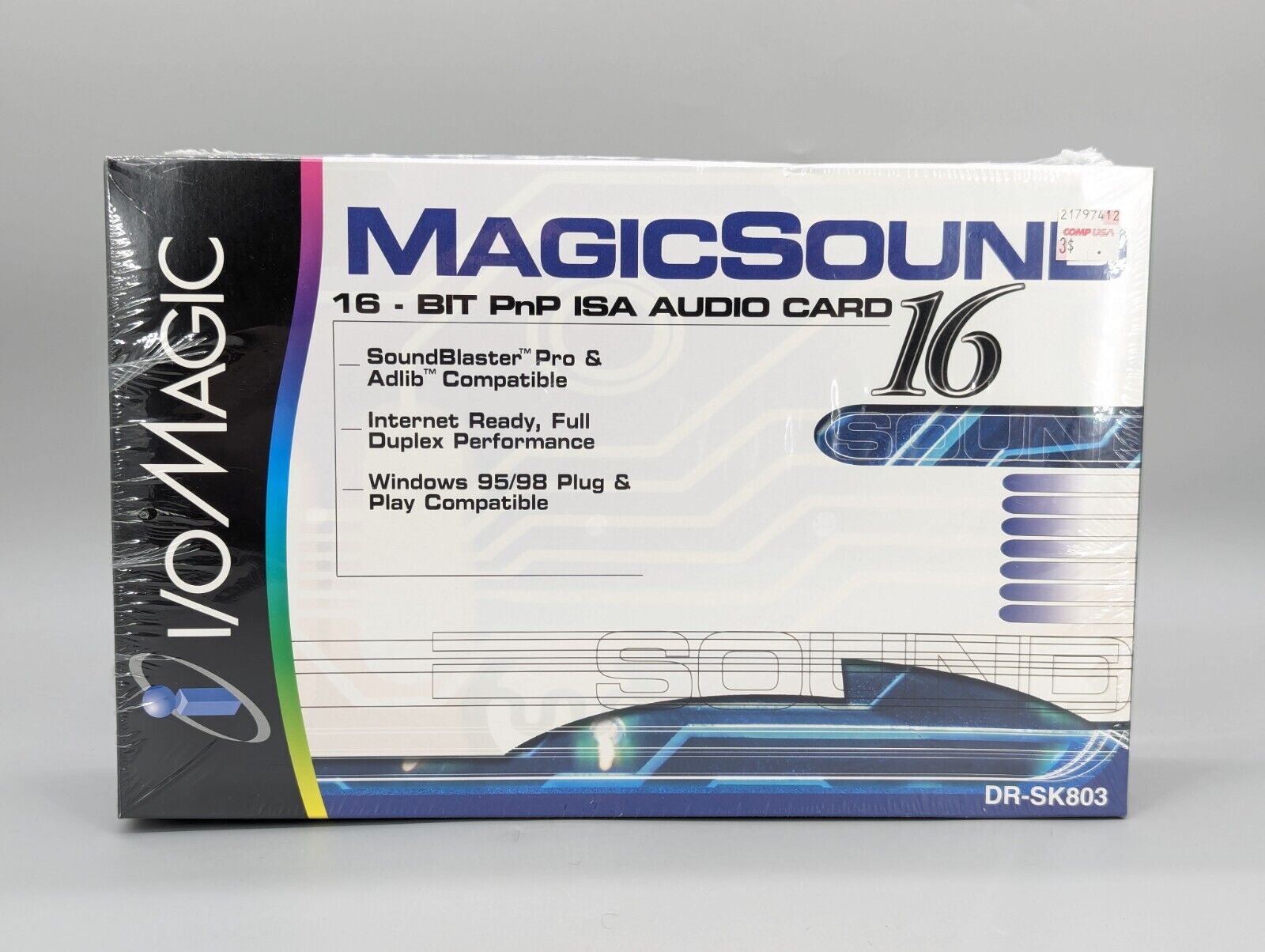 I/O Magic Magic Sound 16 Bit ISA Sound Card Vintage NOS Windows DOS DR-SK803