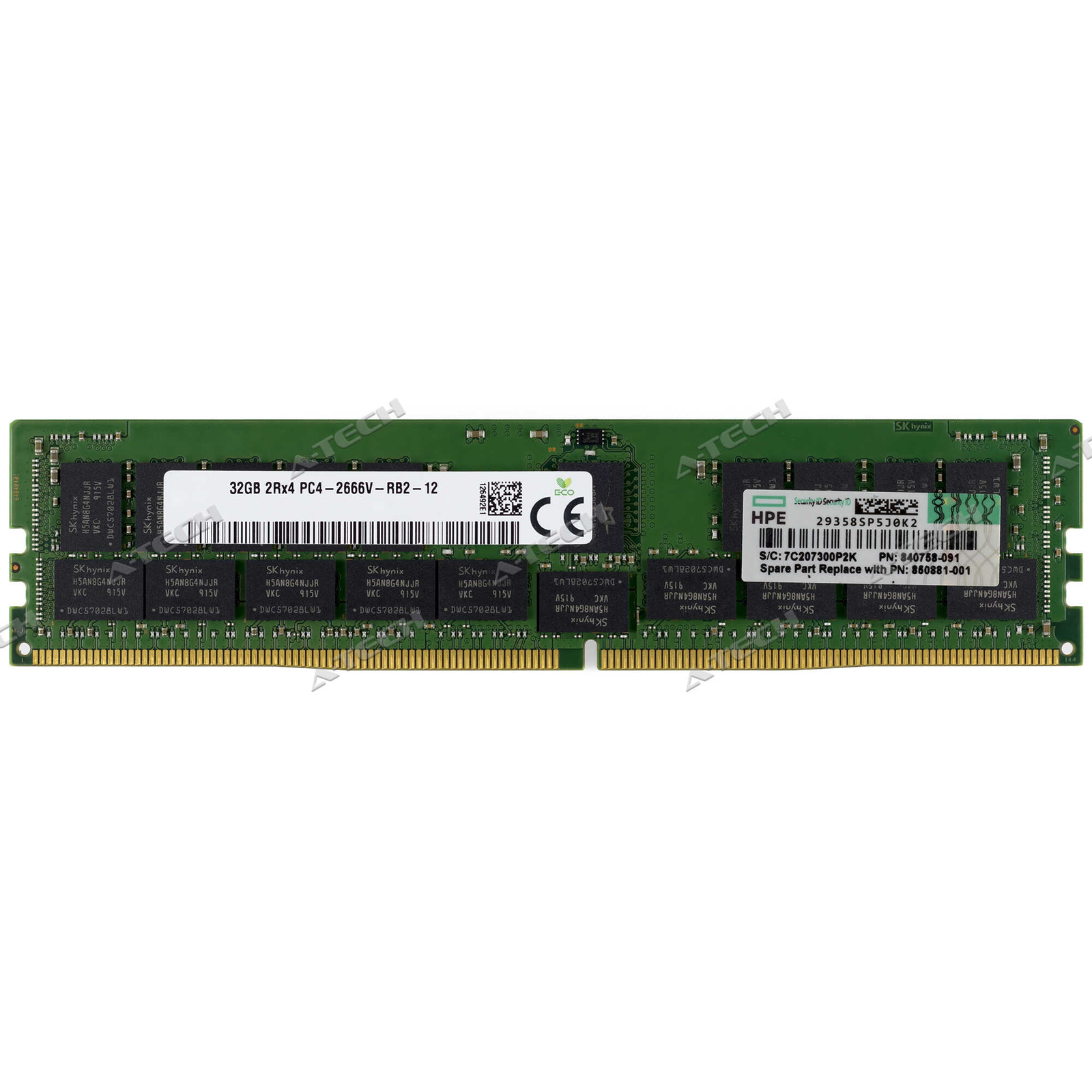 HP 32GB DDR4-2666 RDIMM 815100-B21 850881-001 840758-091 HPE Server Memory RAM HP 32GB DDR4-2666 RDIMM 815100-B21 850881-001 840758-091 HPE Server Memory RAM