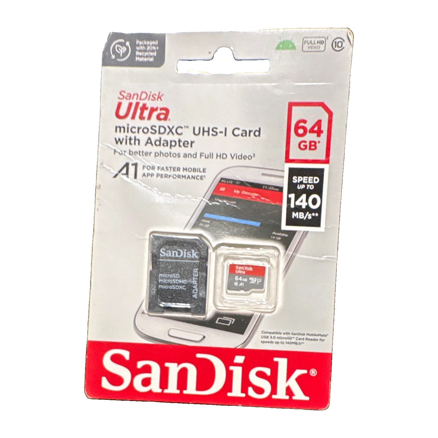 SanDisk Ultra 64GB microSDXC UHS-I Card w/ Adapter 140MB/s SDSQUA4-064G-GN6MA SanDisk Ultra 64GB microSDXC UHS-I Card w/ Adapter 140MB/s SDSQUA4-064G-GN6MA