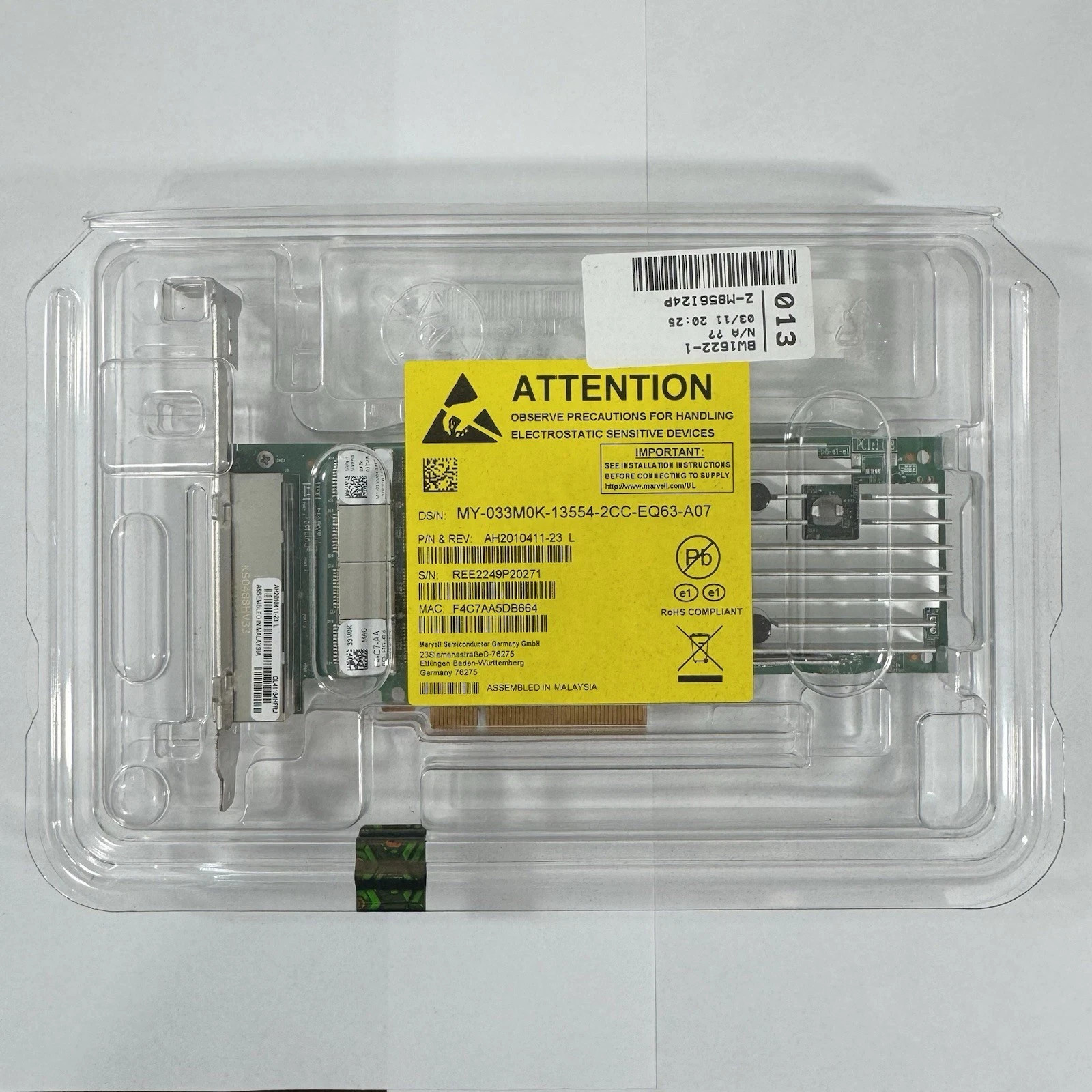 DELL Qlogic QL41164HFRJ Quad 10Gb RJ-45 33M0K Proxmox PFSense OpnSense Win NEW DELL Qlogic QL41164HFRJ Quad 10Gb RJ-45 33M0K Proxmox PFSense OpnSense Win NEW