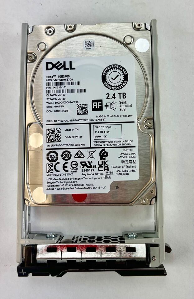 Dell Enterprise 2.4TB 512e 10K SAS 12Gb/s 2.5