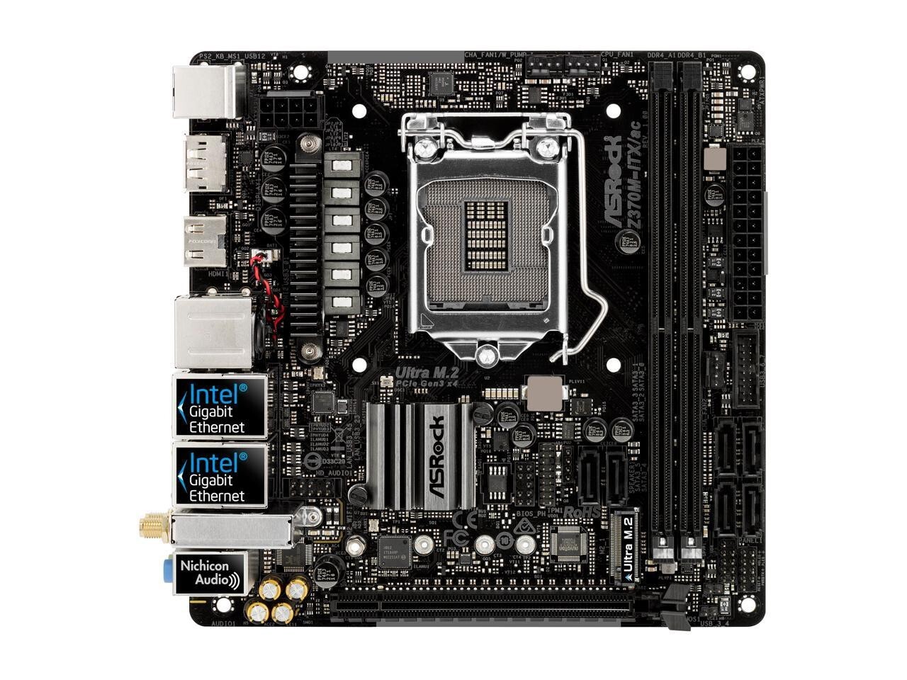 ASRock Z370M-ITX/ac LGA 1151 Intel Z370 Mini ITX Intel Motherboard