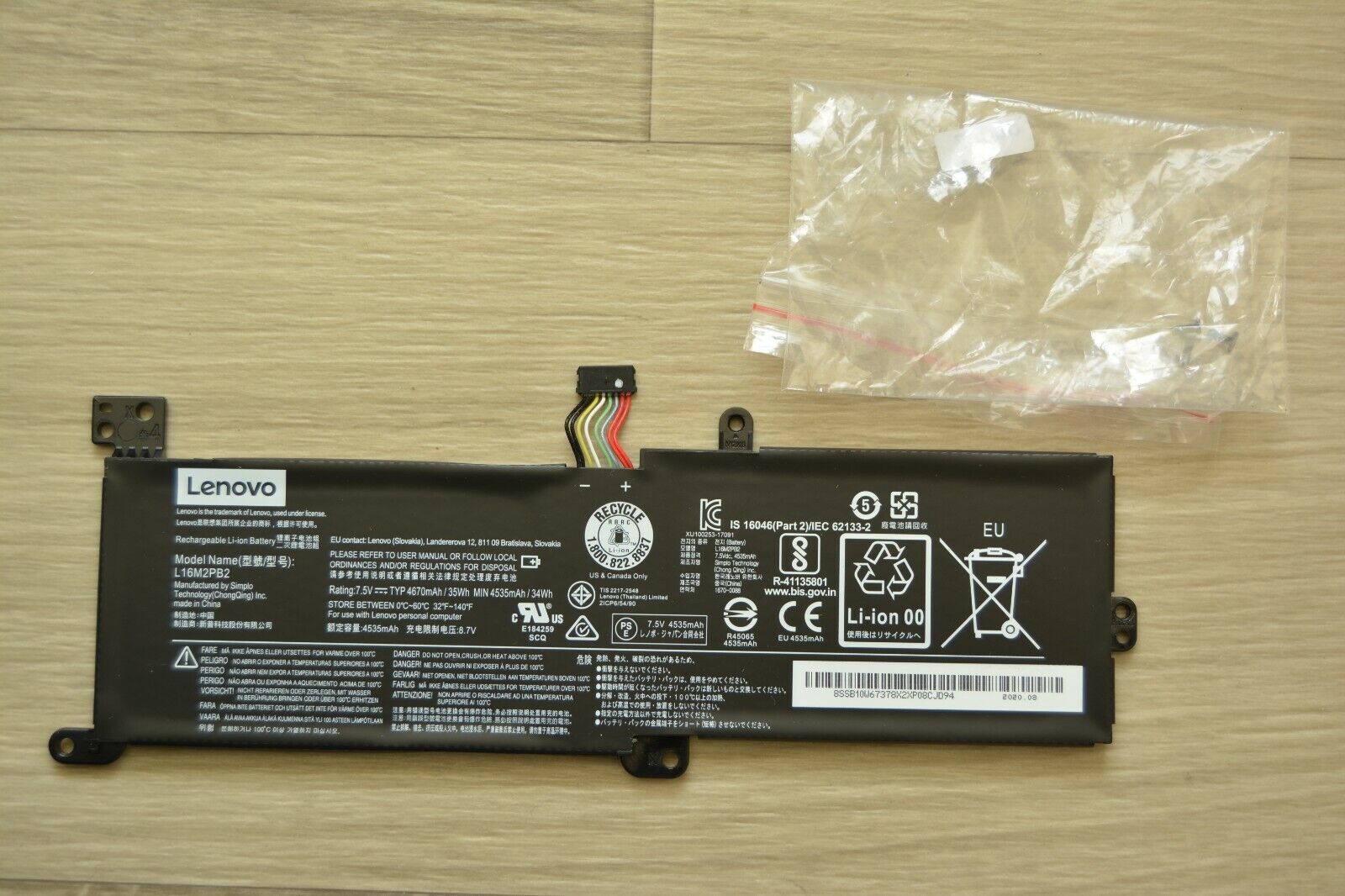 Laptop Lenovo IdeaPad 3 Battery L16M2PB2 15IIL05 Original 100% Health 35 Wh