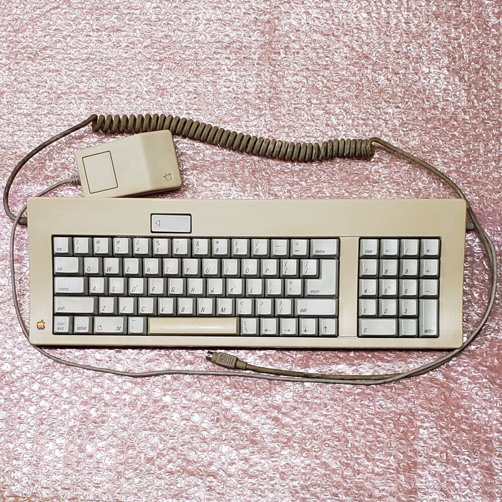 Vintage 1987 Apple Mac M0116 ADB Keyboard orange Alps & original G5431 Mouse