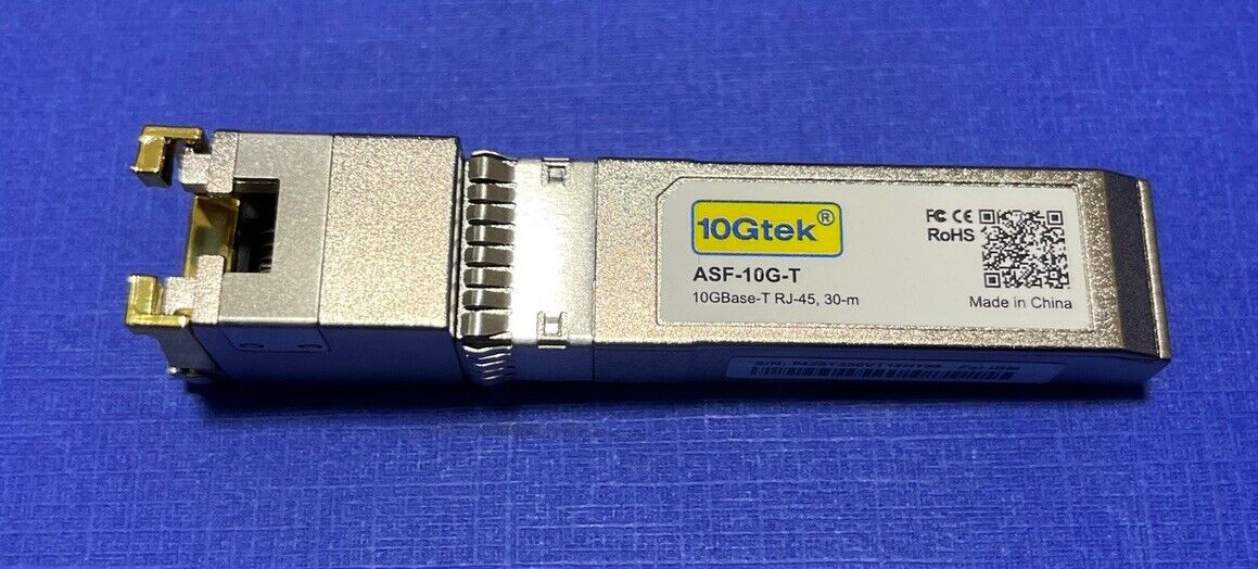 10Gtek ASF-10G-T 10GBase-T 10GbE SFP+ to RJ-45 Copper Optical Transceiver Module
