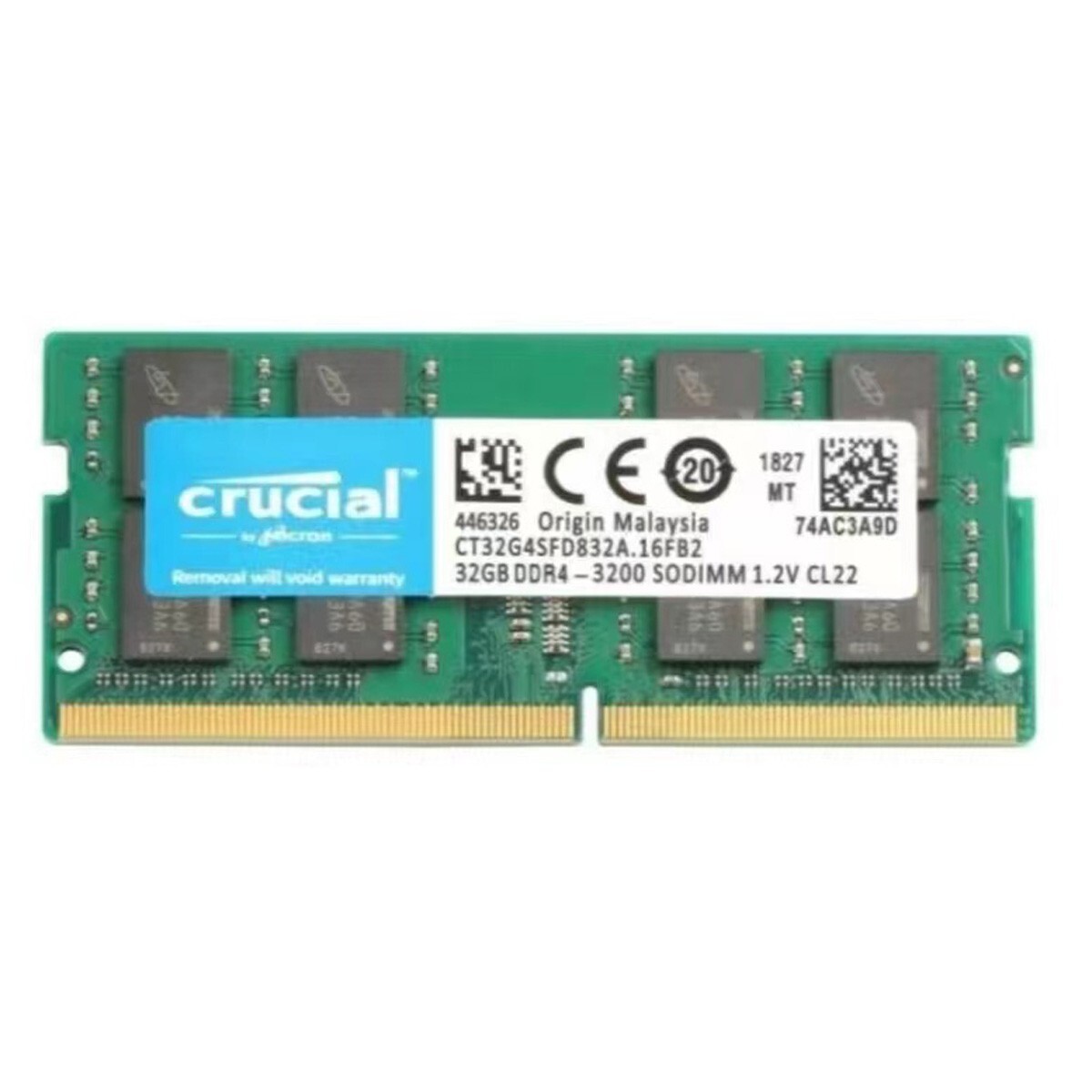 New Crucial 32GB DDR4 3200MHz PC4-25600 Laptop SODIMM Memory Ram CT32G4SFD832A New Crucial 32GB DDR4 3200MHz PC4-25600 Laptop SODIMM Memory Ram CT32G4SFD832A