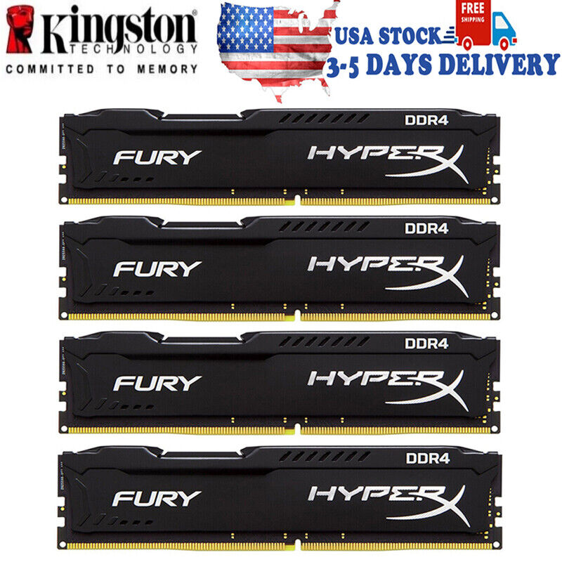 HyperX FURY DDR4 64GB (4x16GB) 3200MHz PC4-25600 Desktop RAM Memory DIMM 288PIN