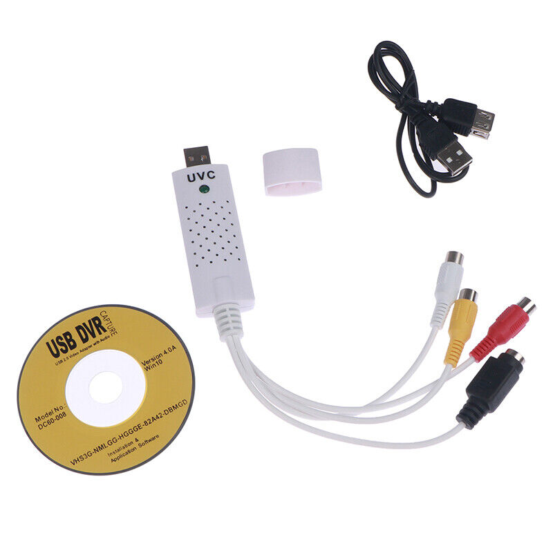 USB Video Audio Capture Card Adapter RCA Analog S-Video AV Input to Computer J-