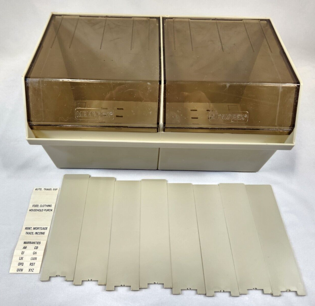 Vintage Memorex Floppy Disk 5.25 Plastic Storage Case Dividers Dual Two Sections