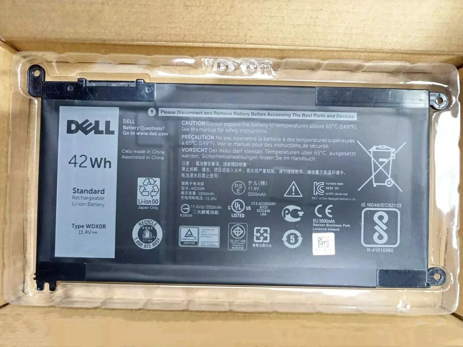 OEM Genuine 42Wh WDX0R For DELL Inspiron WDXOR Battery 15 5567 5568 13 5368 7368 OEM Genuine 42Wh WDX0R For DELL Inspiron WDXOR Battery 15 5567 5568 13 5368 7368