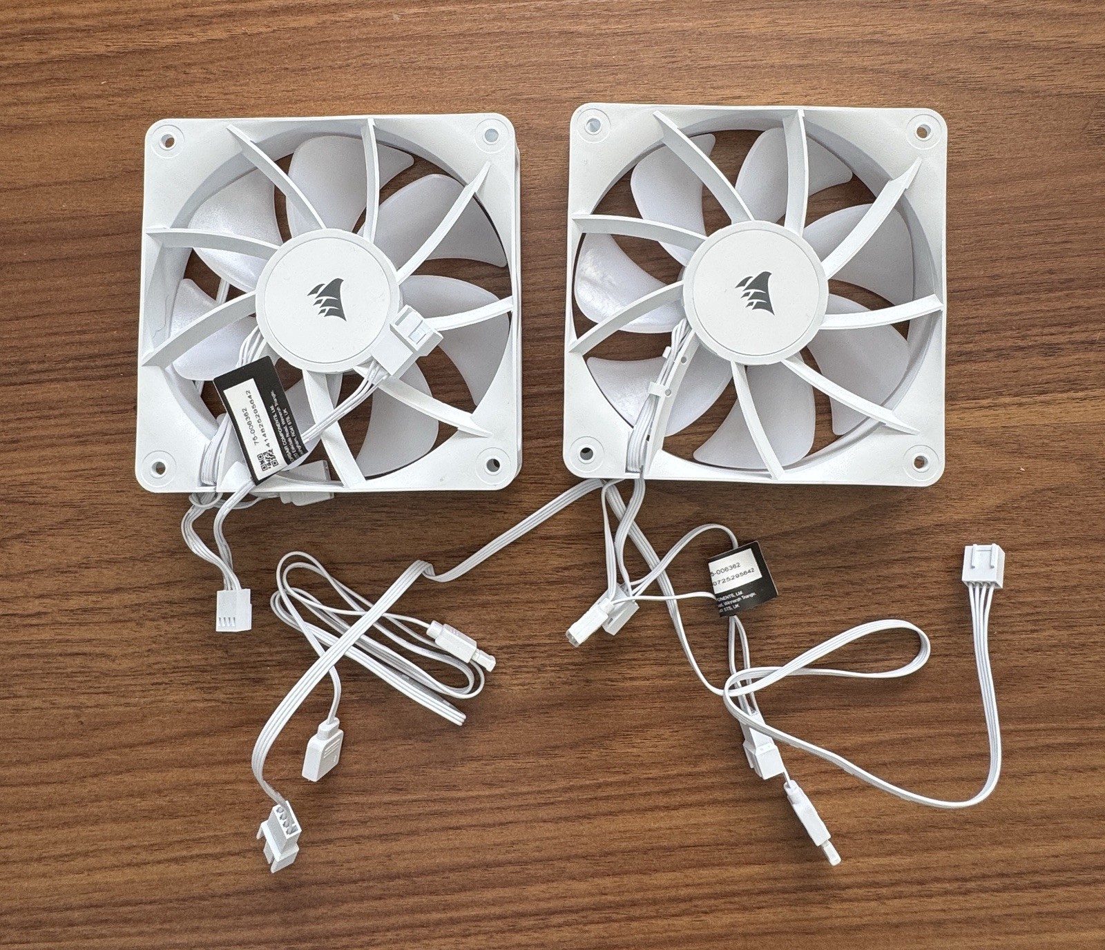 Two new Corsair ARGB fans w extension cables 