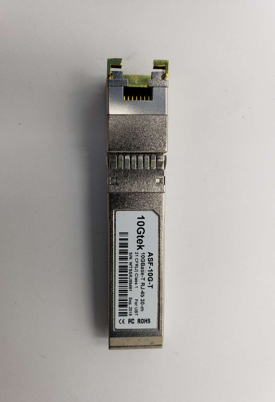 10Gtek ASF-10G-T 10GBase-T SFP+ RJ-45 30m Transceiver P/N: ASF-10G-T Tested 10Gtek ASF-10G-T 10GBase-T SFP+ RJ-45 30m Transceiver P/N: ASF-10G-T Tested