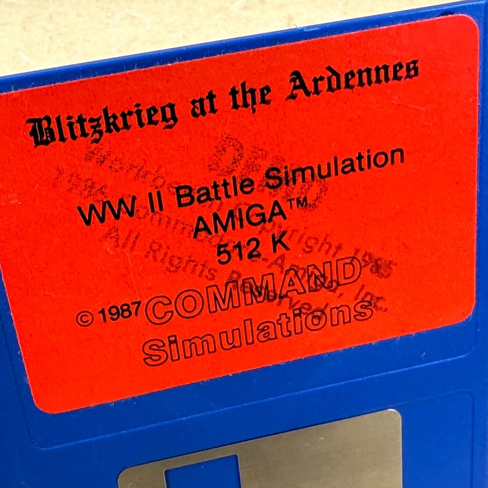 DEMO Disk BLITZKRIEG AT THE ARDENNES _ WW II BATTLE SIMUL AMIGA Computers _ 1987