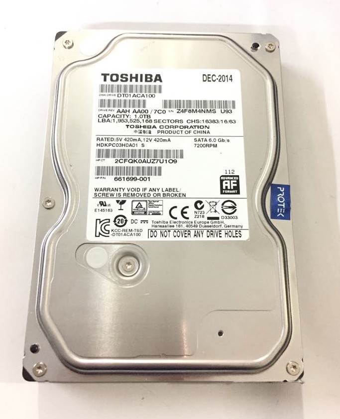 TOSHIBA 1T DT01ACA100 7200RPM 3.5-Inch Desktop Hard Drive TOSHIBA 1T DT01ACA100 7200RPM 3.5-Inch Desktop Hard Drive