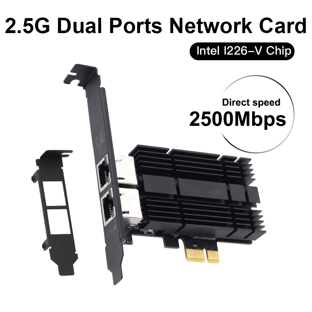 Intel I226 2.5Gbps PCIe Ethernet Card Gigabit LAN Adapter for Desktop Windows Intel I226 2.5Gbps PCIe Ethernet Card Gigabit LAN Adapter for Desktop Windows