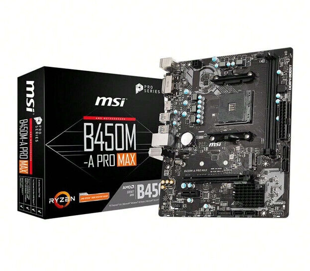 MSI B450M-A PRO MAX II Gaming Desktop Motherboard - AMD B450 Chipset - Socket AM