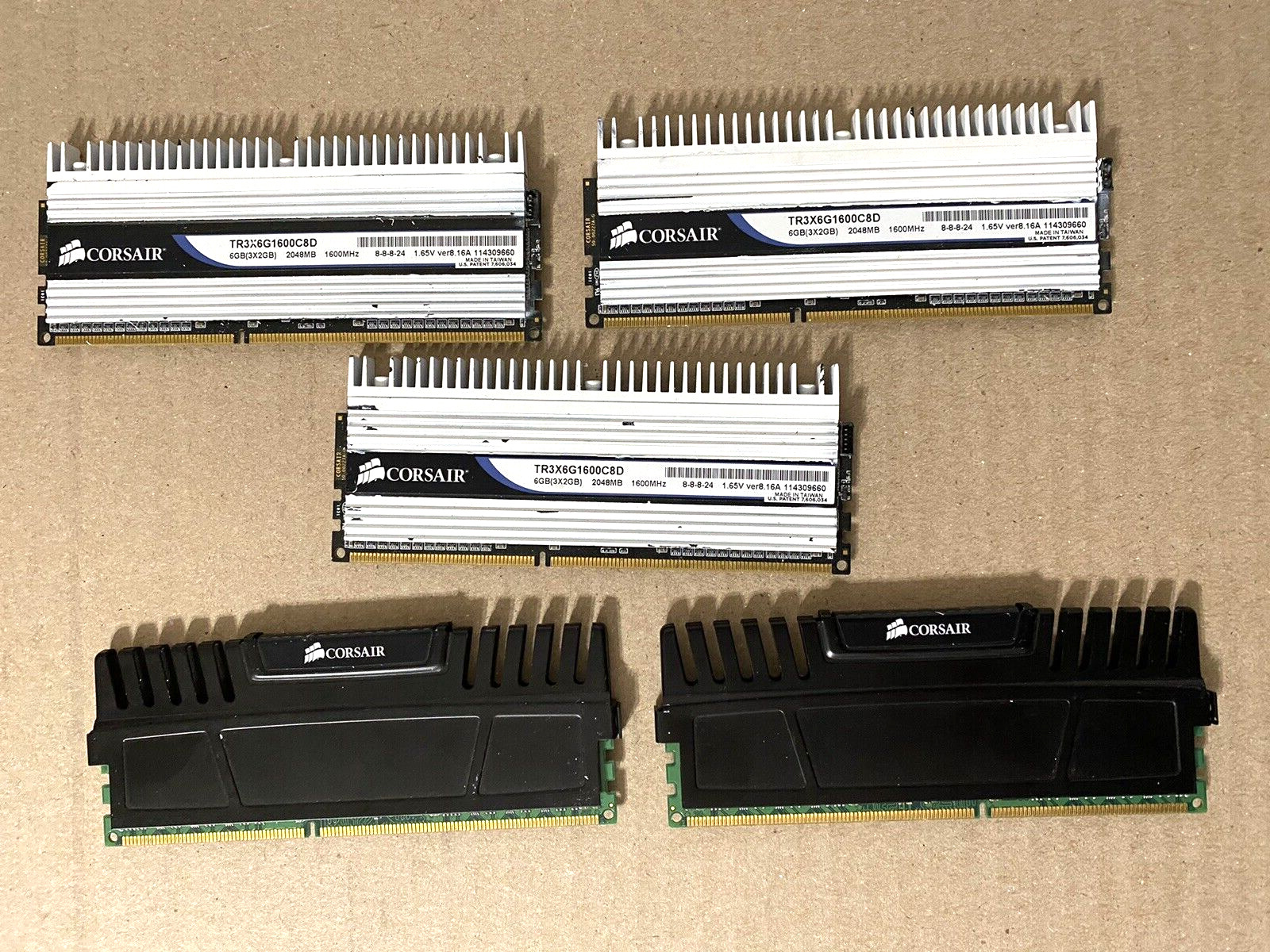 Lot of 5 Corsair Memory Modules AS-IS (See Photos)