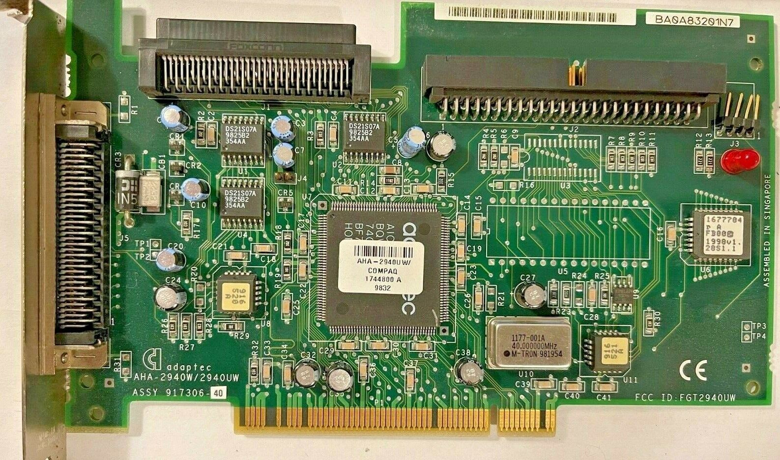 VINTAGE ADAPTEC AHA-2940W 2940UW ULTRA WIDE SCSI PCI CONTROLLER CARD RM1