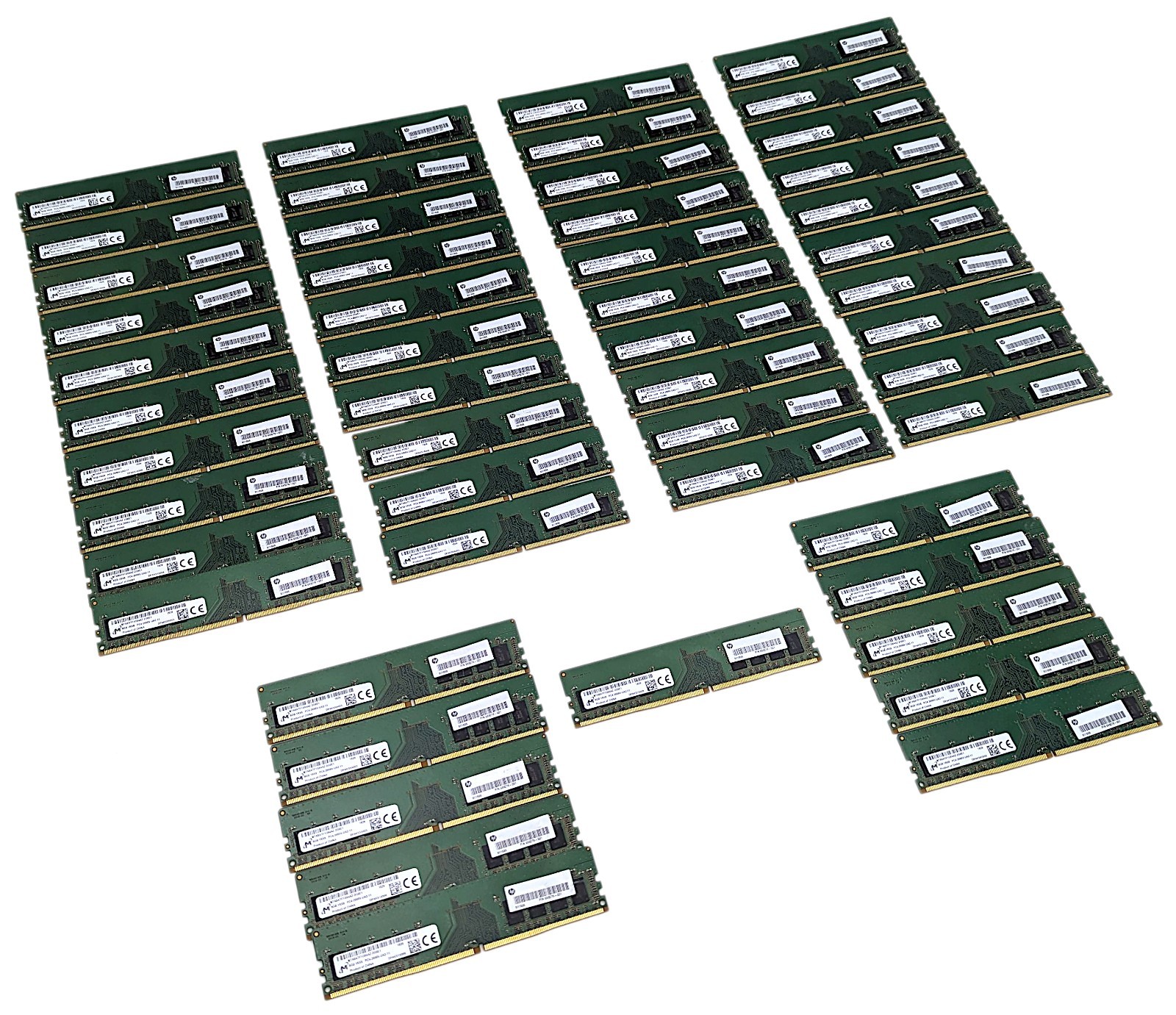 Lot of 51 Micron 8GB PC4-2666V DDR4 1Rx8 DIMM RAM MTA8ATF1G64AZ-2G6E1 933276-001
