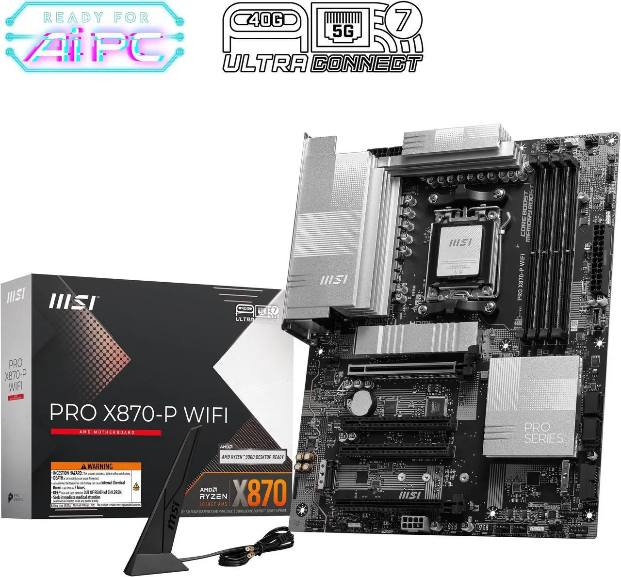 (Factory Refurbished) MSI PRO X870-P WIFI DDR5 PCIe 5.0 ATX AMD AM5 Motherboard (Factory Refurbished) MSI PRO X870-P WIFI DDR5 PCIe 5.0 ATX AMD AM5 Motherboard