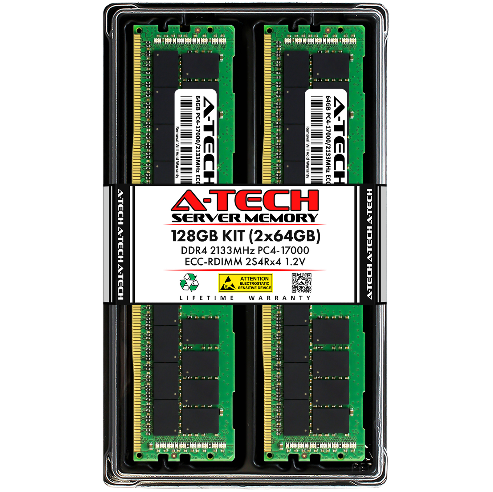 A-Tech 128GB 2x 64GB 2S4Rx4 PC4-17000R RDIMM DDR4 2133 ECC REG Server Memory RAM A-Tech 128GB 2x 64GB 2S4Rx4 PC4-17000R RDIMM DDR4 2133 ECC REG Server Memory RAM