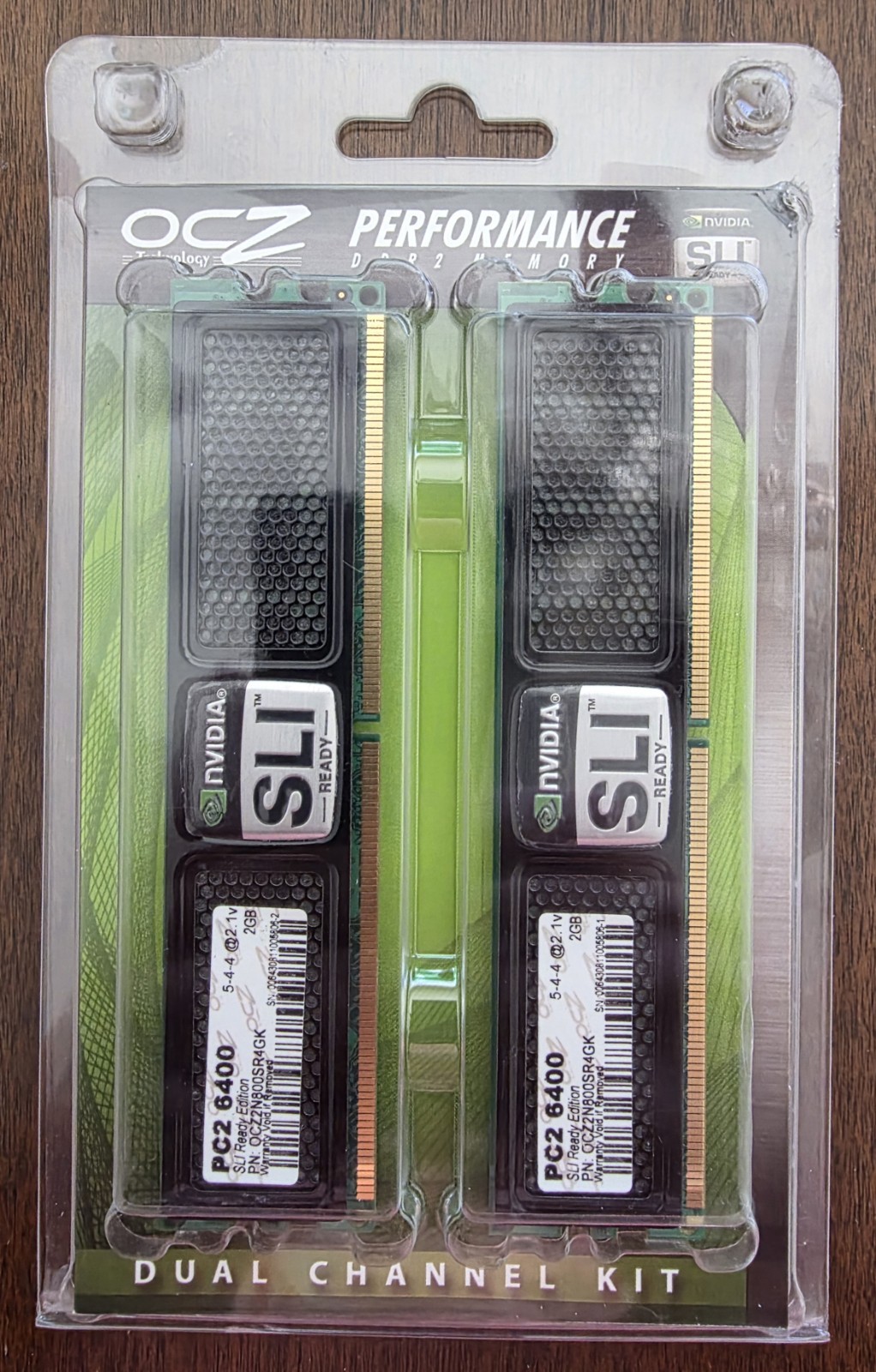 OCZ Technology NVIDIA SLI Ready DDR2 PC2-6400 4GB (2 x 2GB) RAM Dual Channel Kit OCZ Technology NVIDIA SLI Ready DDR2 PC2-6400 4GB (2 x 2GB) RAM Dual Channel Kit