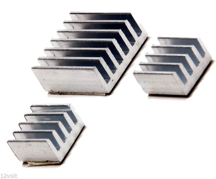 QTY 3 Heat Sinks for Raspberry Pi 2 1 GB (Heatsinks only) Heat Sink Aluminum QTY 3 Heat Sinks for Raspberry Pi 2 1 GB (Heatsinks only) Heat Sink Aluminum