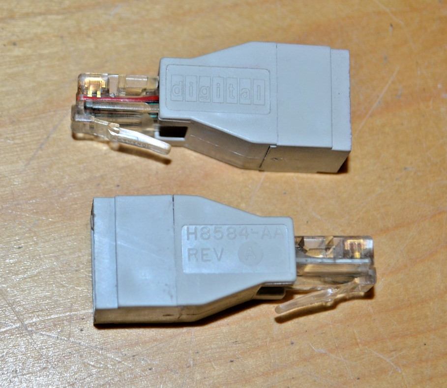 lot of 2 ~ Vintage Digital DEC ~ H8584-AA ~  8-pin MP to 6-pin MJ  **NOS**
