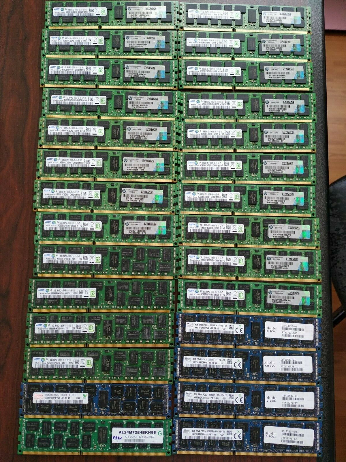 Lot of 28 DDR3 8GB 2Rx4 PC3-PC3L-12800R 10600R ECC registered Memory