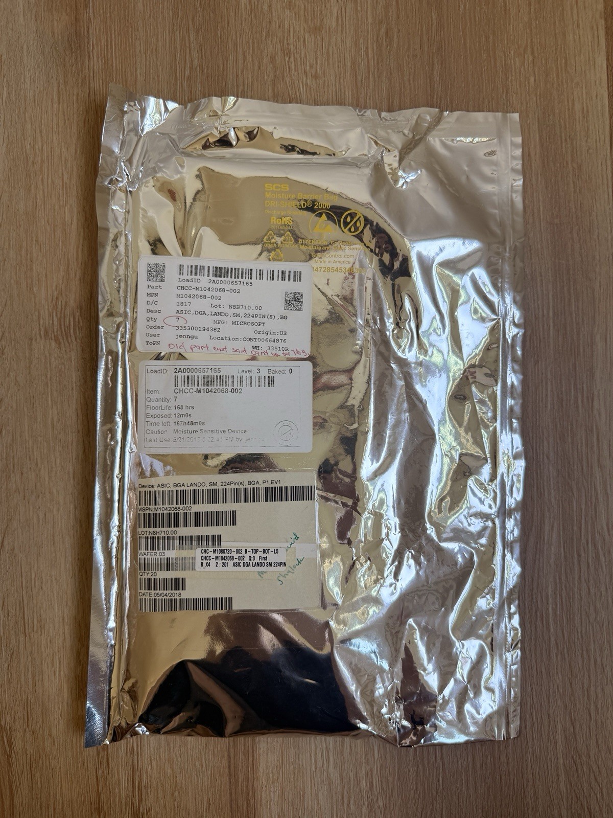 Microsoft Xbox Development Lando ASIC Chip M1042068-002 BGA 224Pin Qty 7 ESD Microsoft Xbox Development Lando ASIC Chip M1042068-002 BGA 224Pin Qty 7 ESD