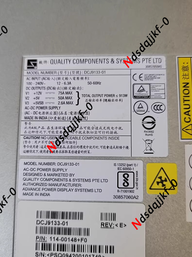 1PCS USED 114-00148 X5726A NETAPP FAS260/2620/2750 DS212C/224C power supply 1PCS USED 114-00148 X5726A NETAPP FAS260/2620/2750 DS212C/224C power supply