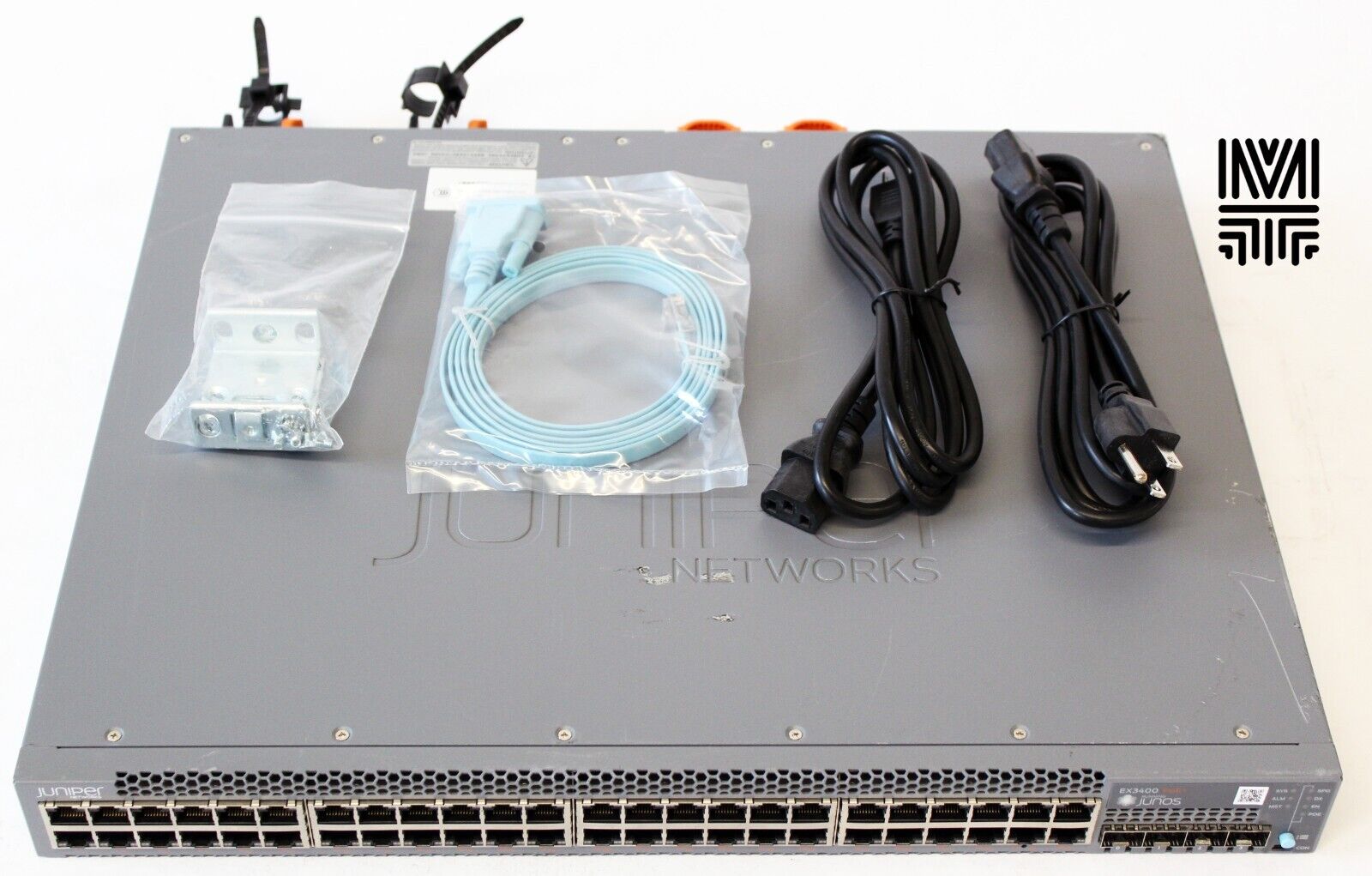 JUNIPER EX3400-48P 48x 1GB PoE+ RJ-45 4x 10GB SFP+ 2x 40GB QSFP+, DUAL AC POWER