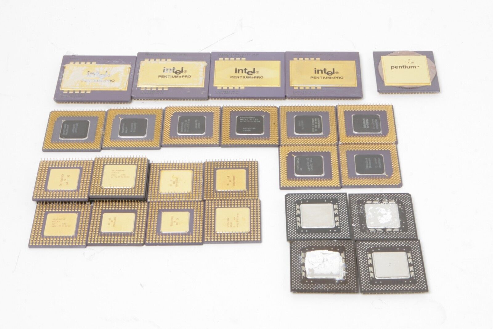 Lot of 25 Intel 486 Pentium Pro Gold Recovery Scrap Processors