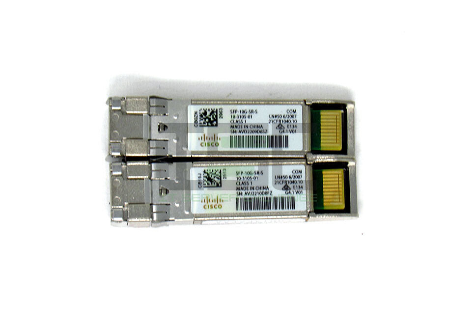 Lot of 2 Genuine Cisco ‎SFP-10G-SR-S Transceiver Module (10-3105-01)