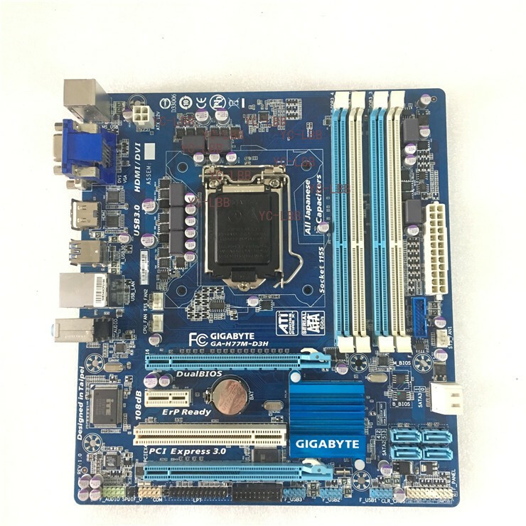 FOR Gigabyte GA-H77M-D3H Motherboard LGA1155 Tested Ok FOR Gigabyte GA-H77M-D3H Motherboard LGA1155 Tested Ok