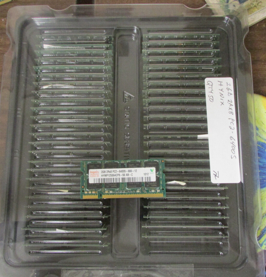 Lot Of 50 HYNIX 100GB (2GB 2Rx8) RAM SO-DIMM DDR2 PC2-6400S HYMP125S64CP8-S6 Lot Of 50 HYNIX 100GB (2GB 2Rx8) RAM SO-DIMM DDR2 PC2-6400S HYMP125S64CP8-S6