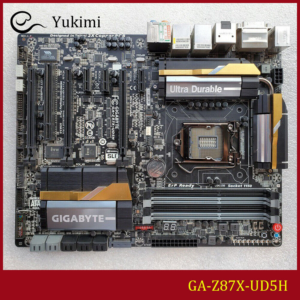 FOR GIGABYTE GA-Z87X-UD5H LGA 1150 32GB DVI HDMI ATX Motherboard Test OK