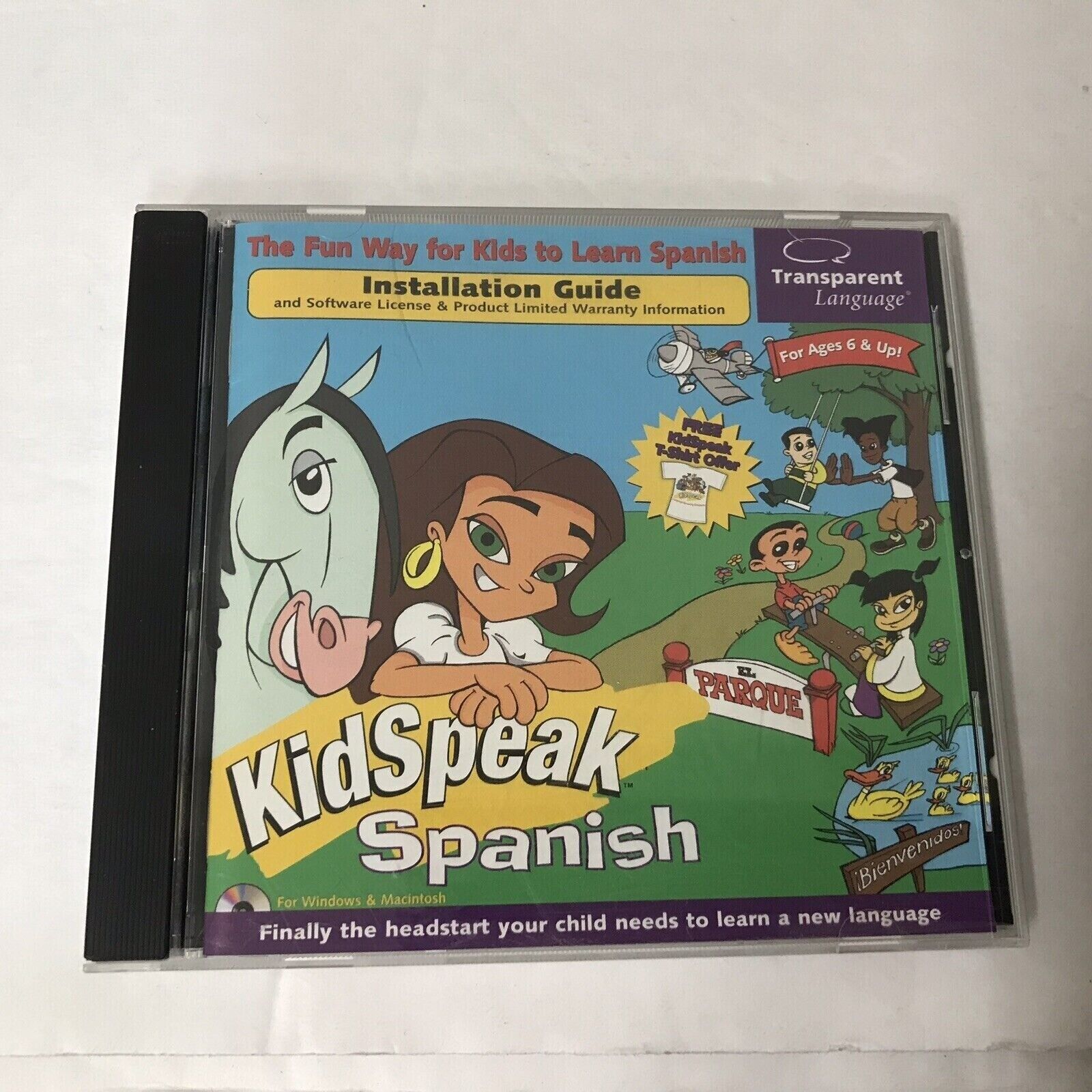 KidSpeak Spanish PC MAC CD Transparent Language Vintage Software
