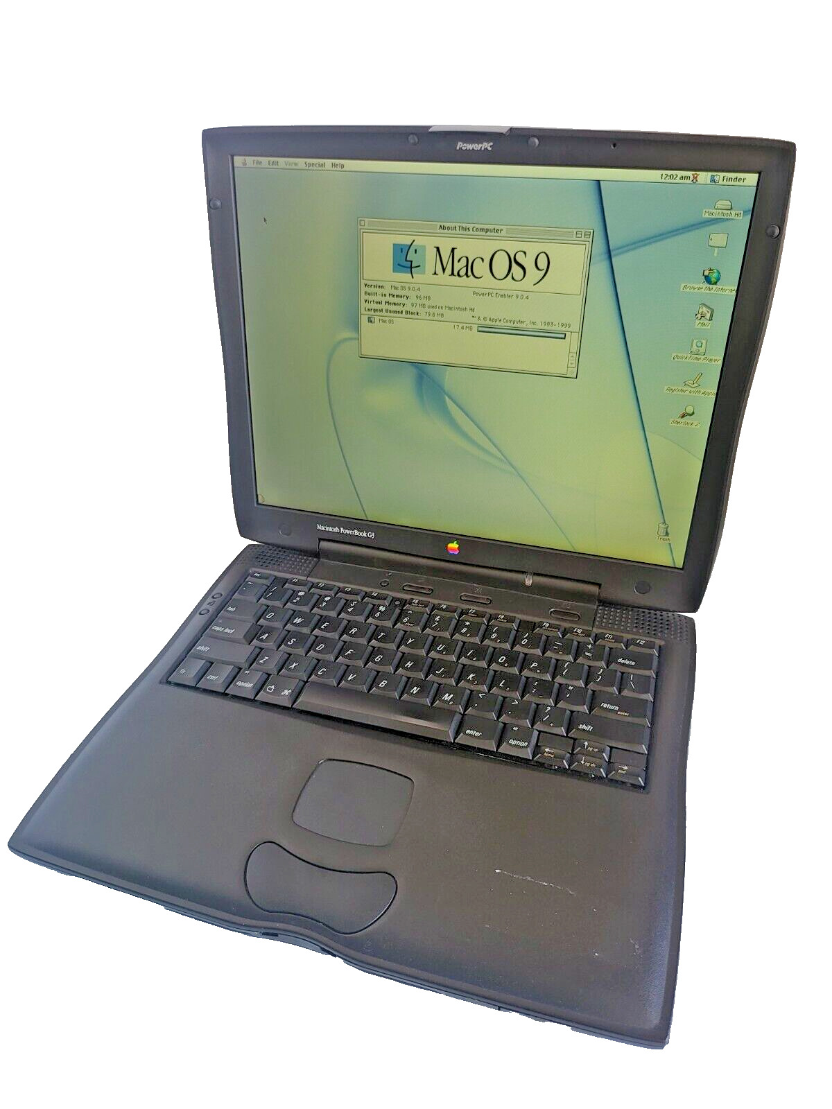 Vintage Apple Macintosh PowerBook G3 Laptop 96MB 2GB MAC OS 9.0.4 - UNTESTED