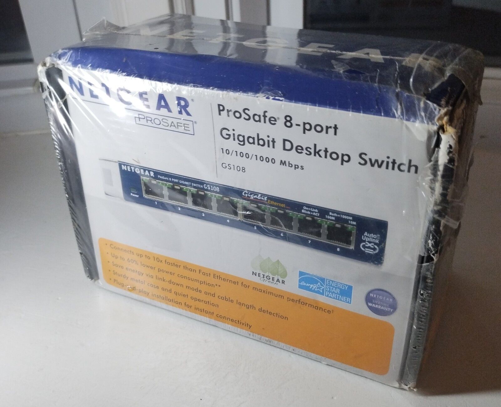 NETGEAR ProSafe 8-Port Gigabit Desktop Switch GS108 - New Sealed 10/100/1000Mbps