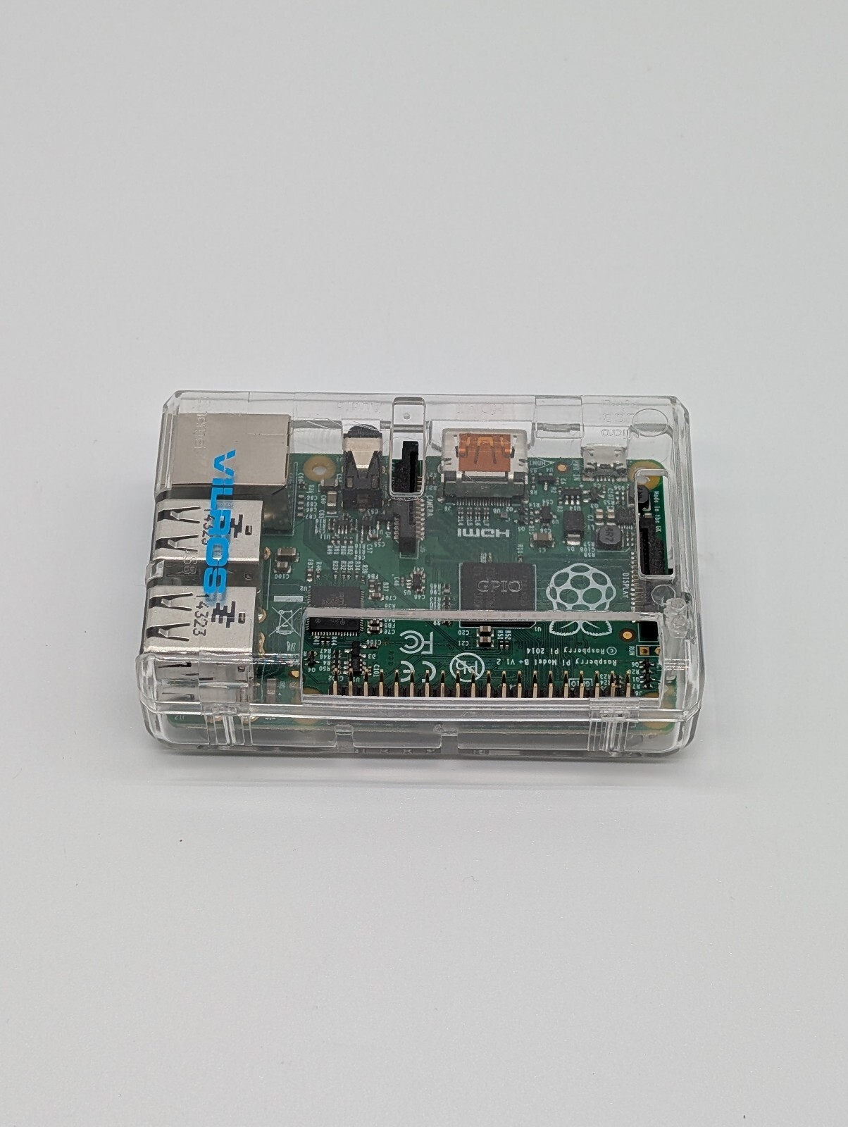 Raspberry Pi Model B+ V1.2 (2014) in Vilros Clear Case Raspberry Pi Model B+ V1.2 (2014) in Vilros Clear Case