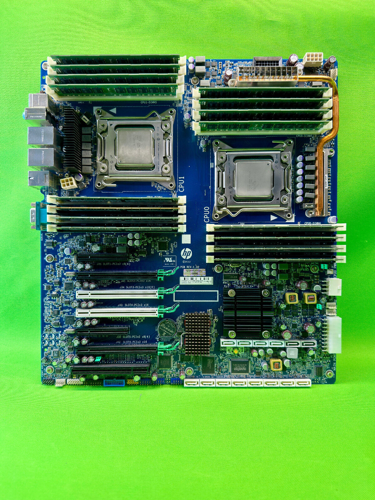 HP Z820 Workstation Motherboard, 2X Intel Xeon E5-2630, 128GB RAM (708464-001)