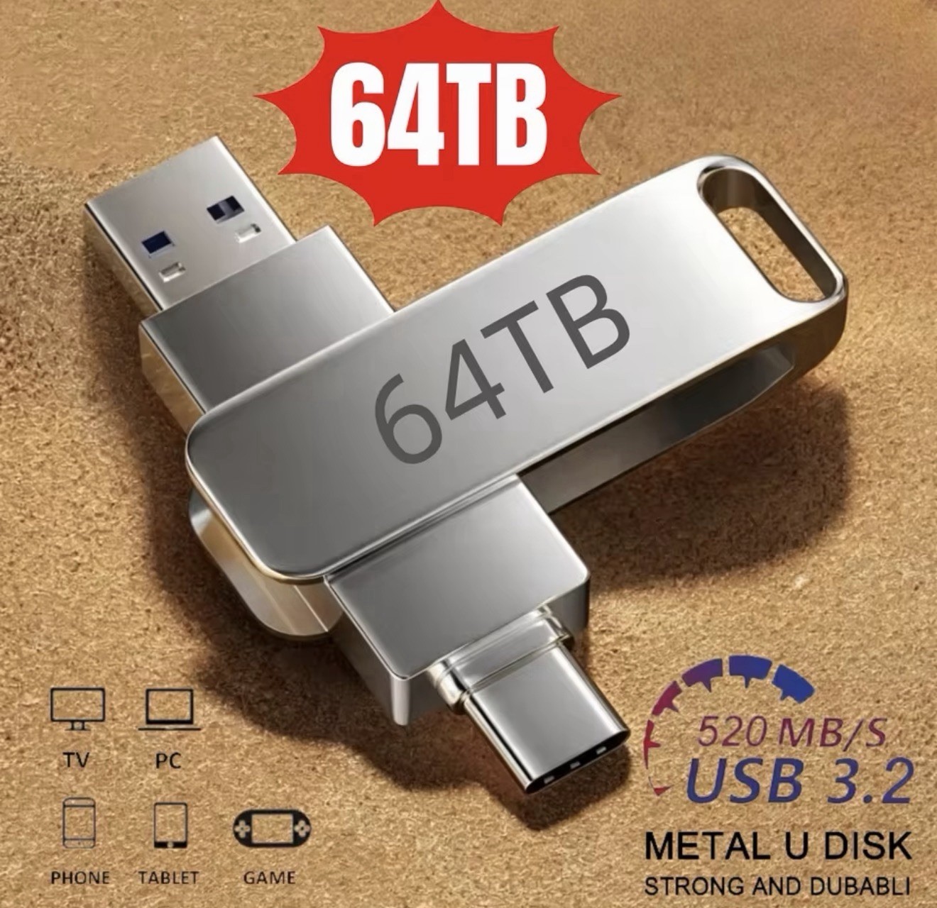 Xiaomi 16TB USB 3.2 Flash Drive High-Speed Metal Waterproof Pendrive Memory Card