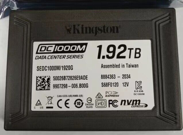 1.92TB SSD KINGSTON DC 1000M U2 SEDC1000M/1920 NVME Slolid State Drive