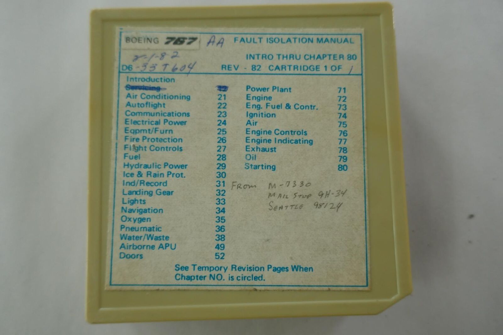 Vintage Computer Tape Cartridge Boeing 767 Fault Isolation Manual