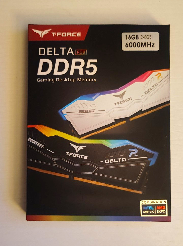 TEAMGROUP T-Force Delta RGB DDR5 16GB (2x8GB) 6000MHz 288-Pin DIMM CL38 TEAMGROUP T-Force Delta RGB DDR5 16GB (2x8GB) 6000MHz 288-Pin DIMM CL38