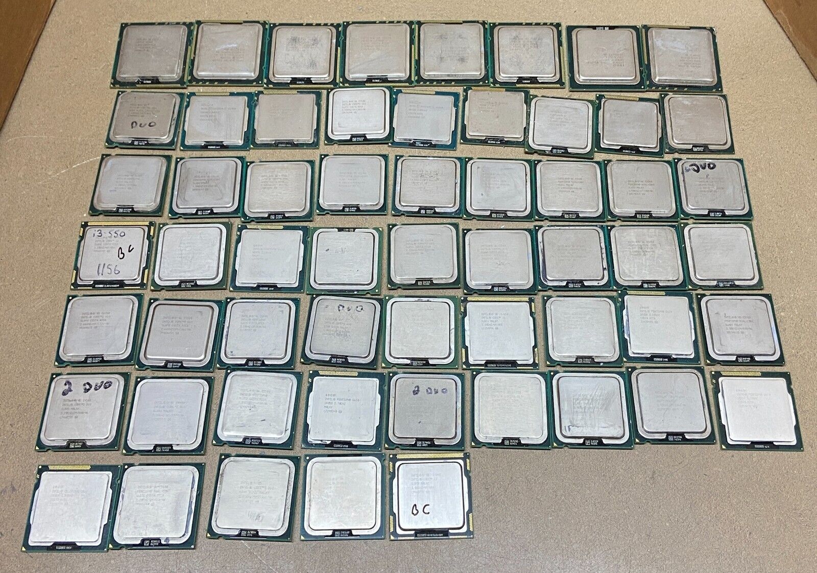 Lot of 58 Intel CPUs Old & Some Broken CPUs For Scrap Use or Projects  3+ Pounds
