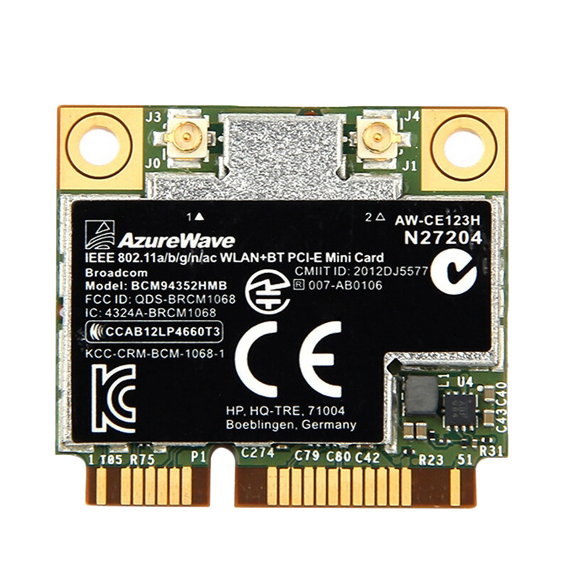HP Broadcom BCM94352HMB 4352 WiFi+ BT 4.0 867 Mbps Card 802.11 ac SPS 724935-001 HP Broadcom BCM94352HMB 4352 WiFi+ BT 4.0 867 Mbps Card 802.11 ac SPS 724935-001