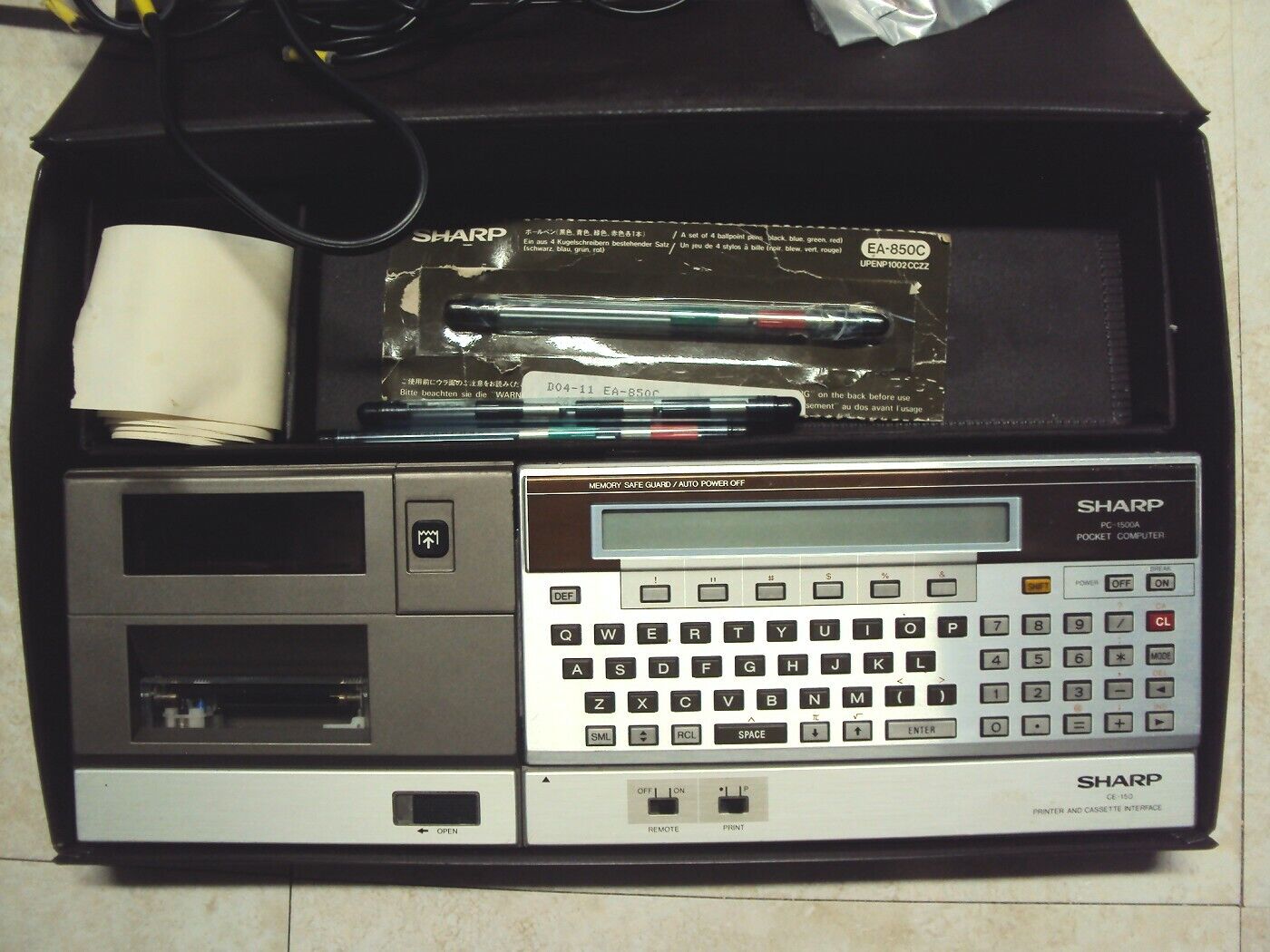 Sharp Portable Microcomputer and Printer, The PC-1500A powers up OK, very Clean