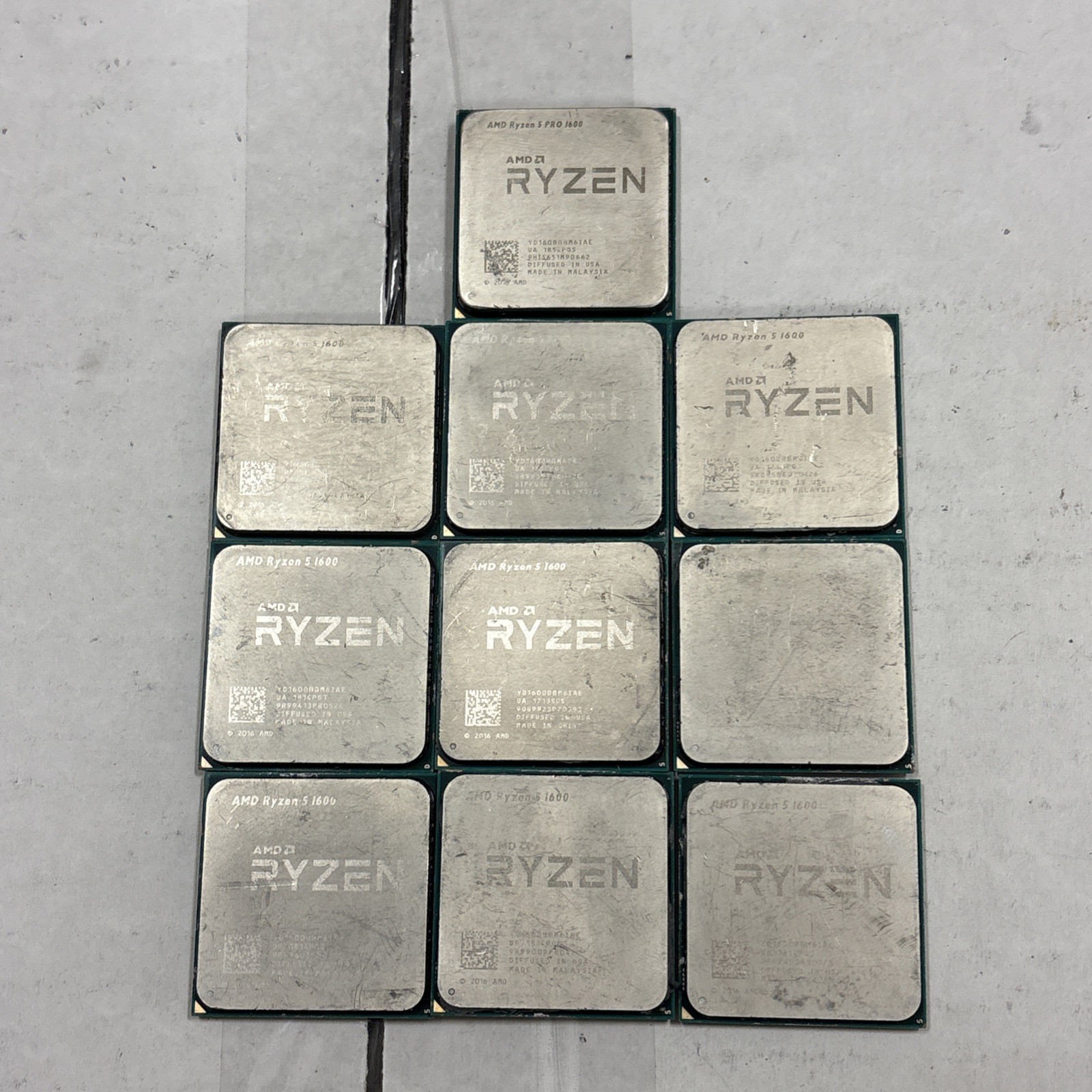 Lot Of 10 AMD Ryzen 5 1600 6-Core 3600GHz Processors. AS IS. BENT PINS. Lot Of 10 AMD Ryzen 5 1600 6-Core 3600GHz Processors. AS IS. BENT PINS.